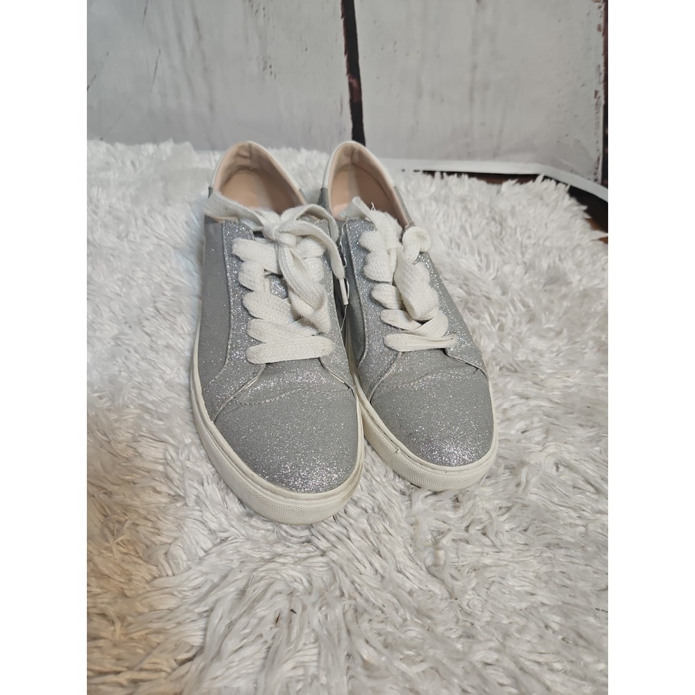 Kate Spade Athena Glittery Silver Sneakers Size 9B